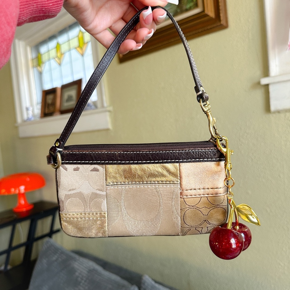 Patchwork Leather Wristlet - image 4